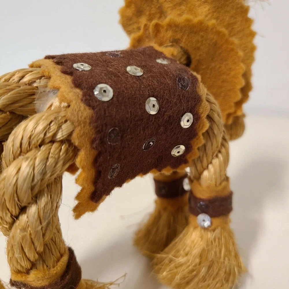 1960's Baja Mexico Mexican Souvenir‎ Straw Horse Donkey Saddle Blanket Embellish